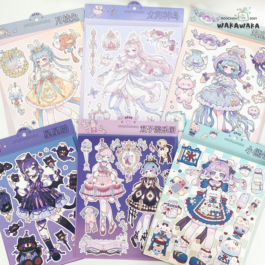 Miếng Dán Trang Trí Sổ Tay Hình Công Chúa Lolita Dễ Thương