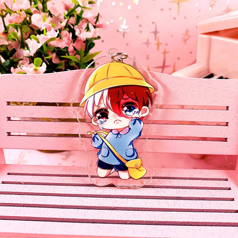 Móc Khóa Hai Mặt Bằng Acrylic Trong Suốt Hình Anime My Hero Academia Todoroki Shouto