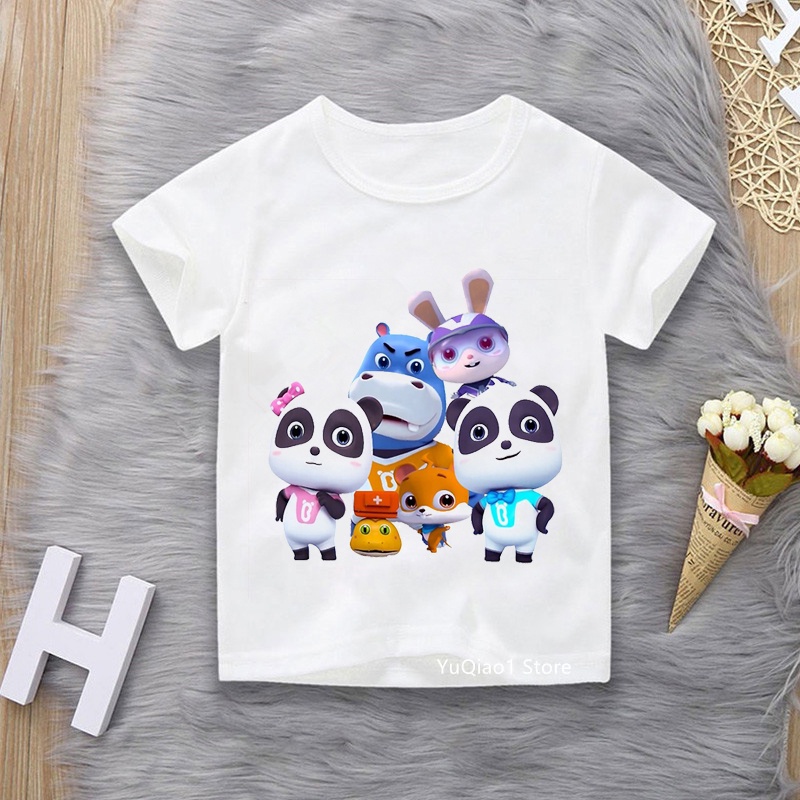 Áo phông cho bé trai và bé gái in hình Babybus dễ thương, chất liệu cotton mềm mát NTKID