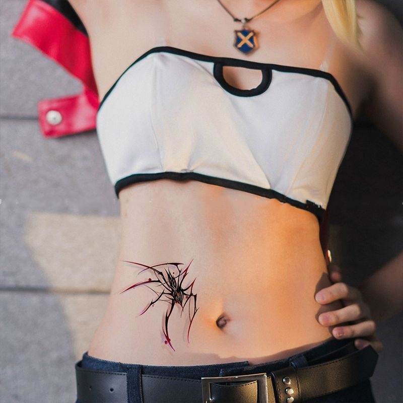 Hình Xăm Dán 3D Hình Cô Gái Nhện Màu Đen Chống Thấm Nước Và Lâu Trôi Trong Vòng 7 Ngày