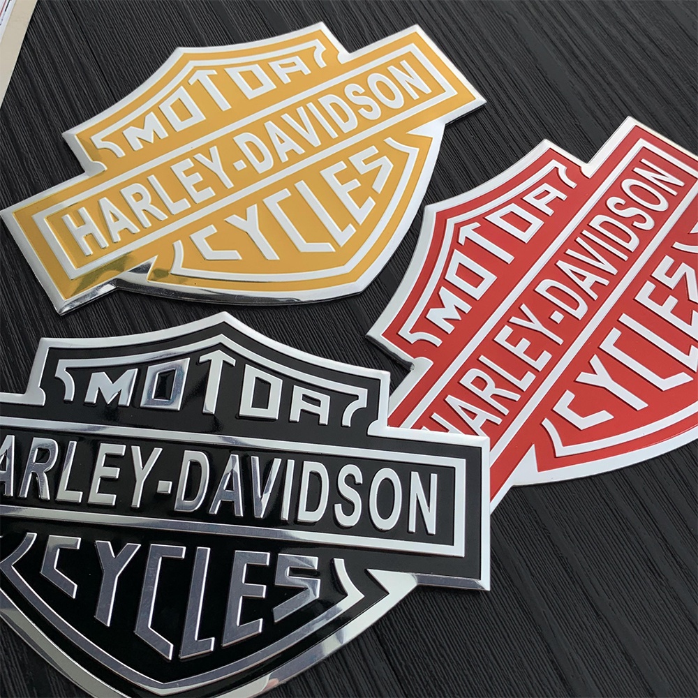 Miếng Dán Logo Harley Davidson 3D Bằng Kim Loại Trang Trí Mũ Bảo Hiểm