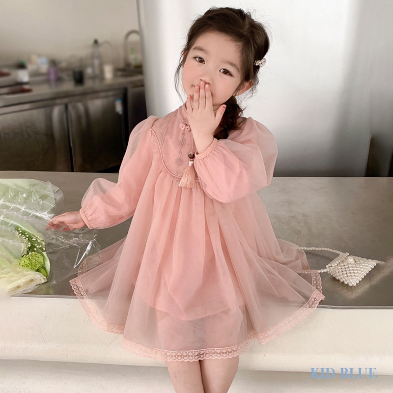 Đầm Sườn Xám Thời Trang Xuân Thu Phong Cách Mới Cho Bé Gái