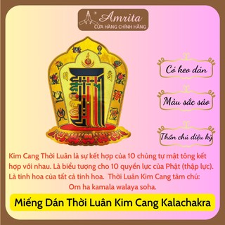 Miếng Dán Thời Luân Kim Cang Kalachakra - Miếng dán cửa dán xe chủng tự Kalachakra bảo vệ bình an - Amrita