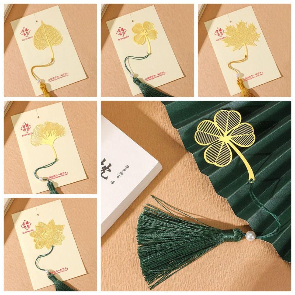 Lloyd Bookmark Kim Loại Hình Lá Phong Tua Rua Lá Phong Rỗng Phong Cách Trung Hoa Làm Quà Tặng Ngày Nhà Giáo