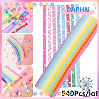 Bộ 540 giấy một mặt gấp sao nhiều màu kẹo ngọt trộn lẫn dành cho DIY / quà tặng / sổ lưu niệm / trang trí nhà 