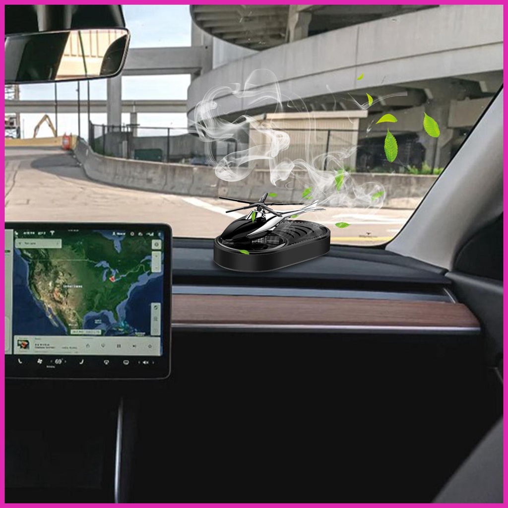 Máy Khuếch Tán Tinh Dầu Hình Trực Thăng Xoay Năng Lượng Mặt Trời Trang Trí Xe Hơi