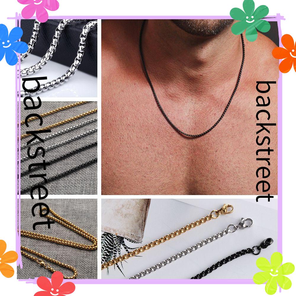 Vòng cổ Thép Titan Màu Đen 3mm Thiết Kế Đơn Giản Thời Trang Cho Nam