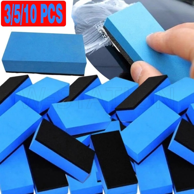 Set 2 / 3 / 5 / 10 Miếng Mút Xốp Hình Chữ Nhật Đánh Bóng Xe Hơi