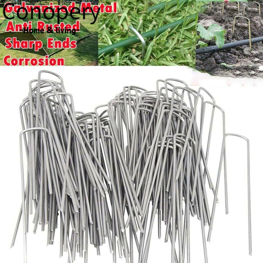 Conopery Set 10 Ghim Cắm Đất Hình Chữ U Bằng Thép Mạ Kẽm Mạ Kẽm Di Động Cho Sân Vườn