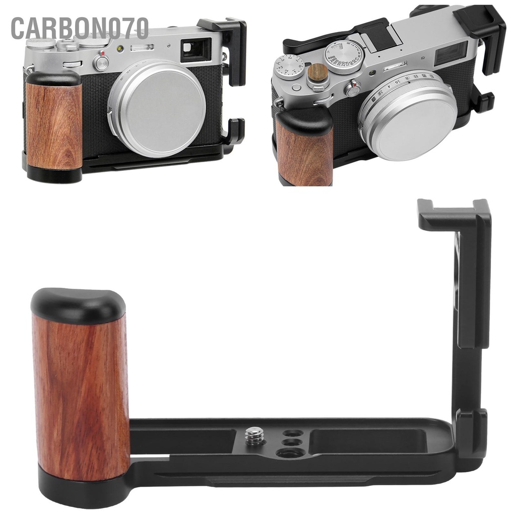 Carbon070 Giá đỡ máy ảnh LShape Tấm phát hành nhanh với Tay cầm bằng gỗ cho Fujifilm X100V