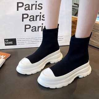 Giày Bốt Nữ Đế Dày Mũi Tròn Size 35-40
