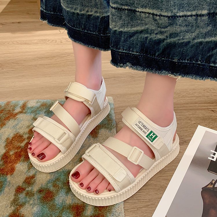 Giày Sandal Quai Dán Đế Dày Hở Ngón Quai Dán Thời Trang Mùa Hè Hàng Mới 2023 Dành Cho Bạn Nữ Sinh