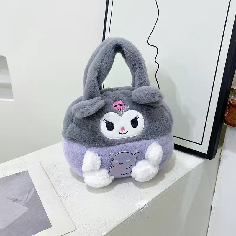 Túi Xách Mini Hình Gấu Dâu Tây Bằng Lông Nhung Dễ Thương Xinh Xắn Dành Cho Nữ