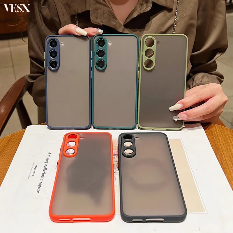 Ốp lưng dẻo lưng nhám phím màu chống bẩn vân tay chống sốc bảo vệ camera cho Samsung ss Galaxy Note 20 10 9 S10 Plus Pro S20 S21 FE 4G 5G 2023