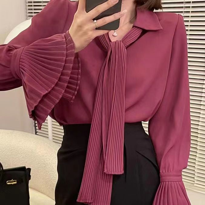 Áo Sơ Mi Tay Dài / Áo Sơ Mi Mùa Thu / Phong Cách Mới / Cá TíNh / Áo Tay Loe