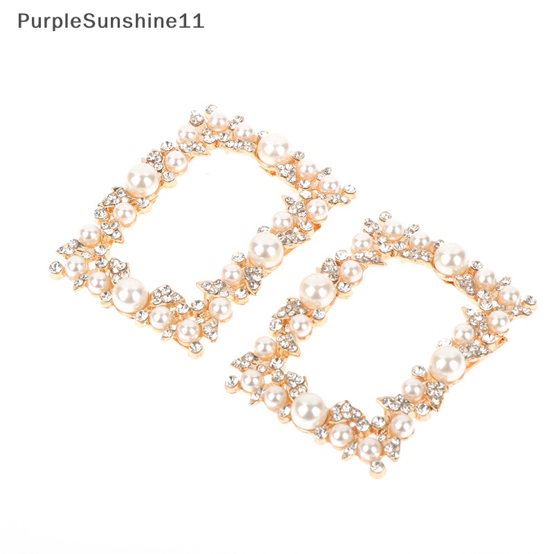 1 Khóa Kẹp Kim Loại Đính Đá Và Ngọc Trai Trang Trí Giày Cao Gót