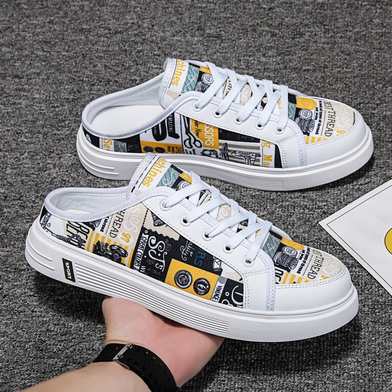 Giày Nam Đạp Gót, Không Gót Hoạ Tiết Đẹp 2023 Hottrend