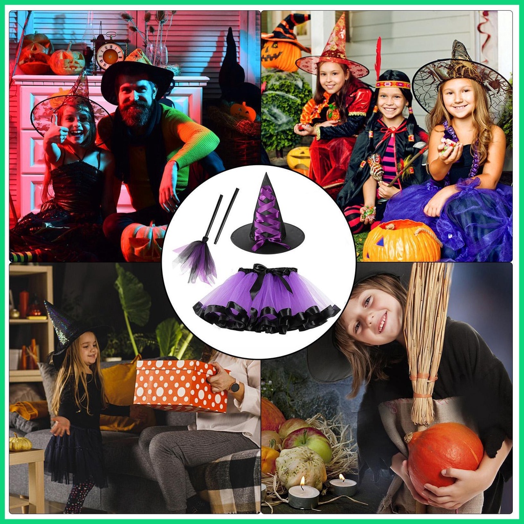 Dây Thắt Lưng Co Giãn Hóa Trang Phù Thủy Halloween Cho Bé Gái