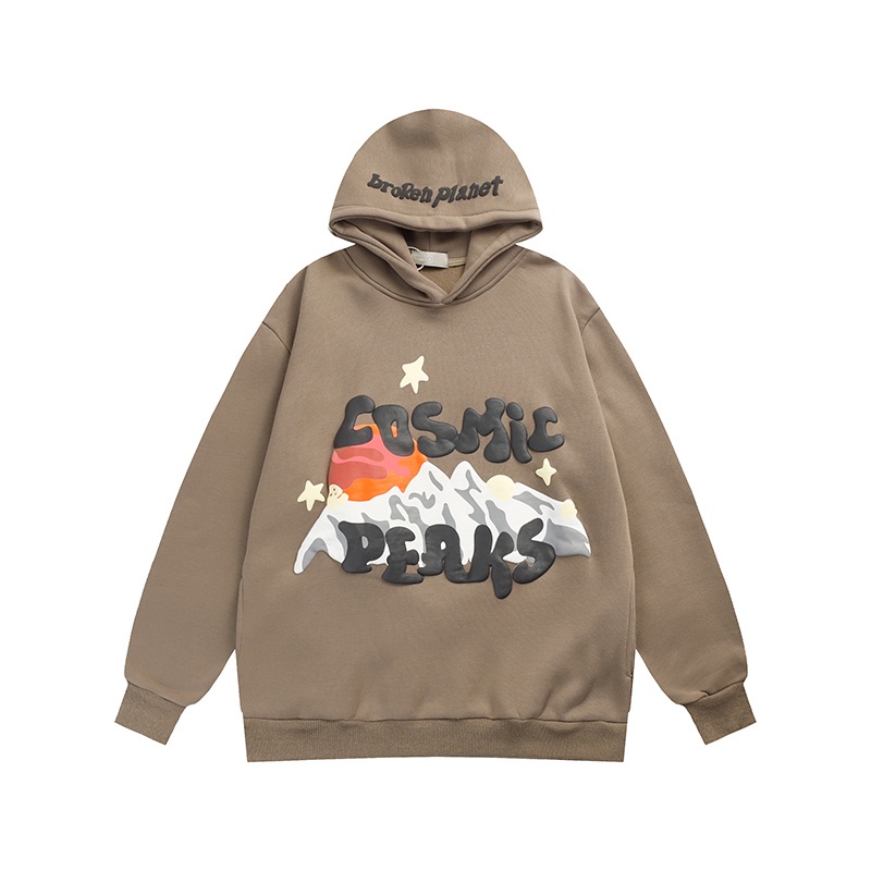 Xu hướng cặp đôi cổ điển thời trang chữ cái mô hình ngôi sao năm cánh bong bóng hoodies thường dài tay áo chui đầu áo khoác nỉ có mũ trùm đầu cộng với kích thước unisex