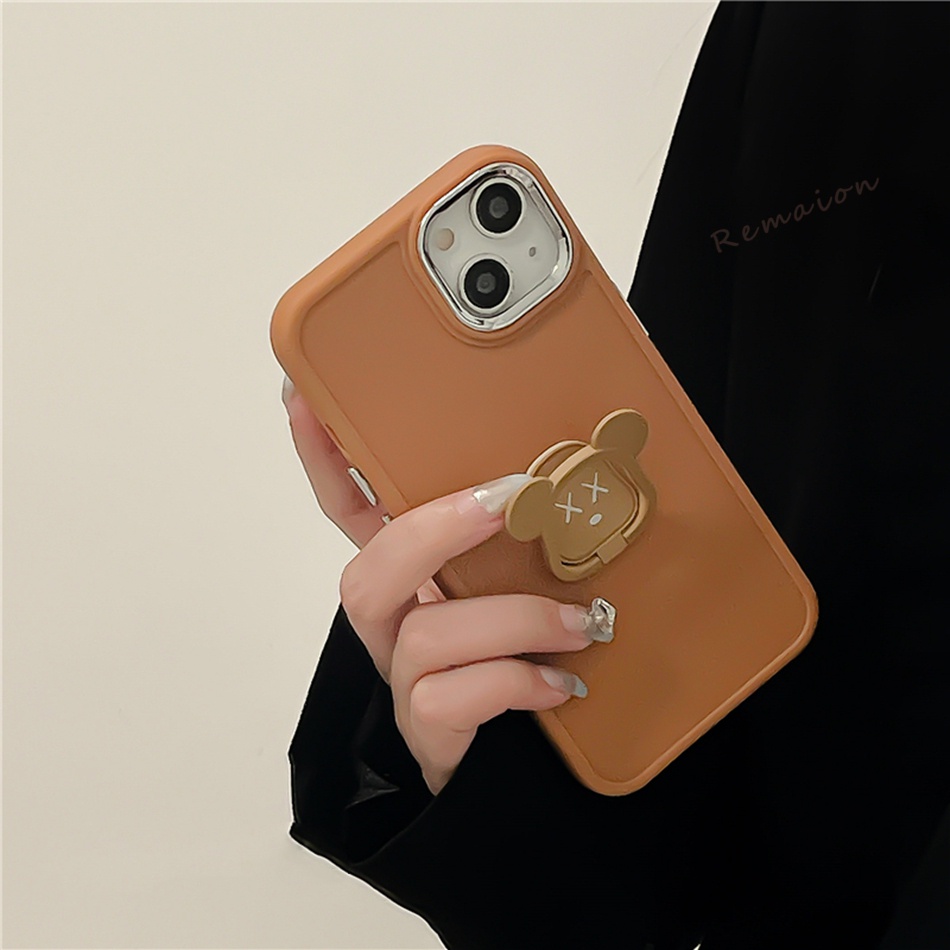 Ốp Điện Thoại Silicone Hình Gấu 3D Cho iPhone 7 8 Plus 11 12 13 14 Pro MAX 11Pro X XR XS MAX SE 2020 2022 11Pro