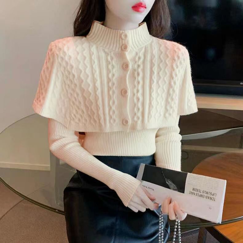 Áo sweater Tay Dài Cổ Lọ Ôm Dáng Phong Cách Pháp Ngọt Ngào Cho Nữ