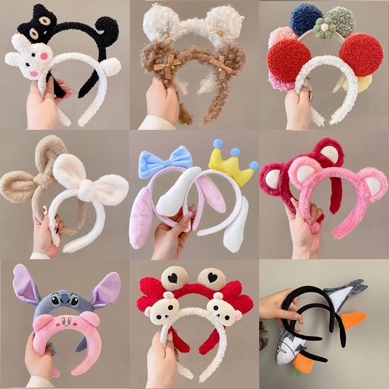 Băng Đô Cài Tóc Rửa Mặt Họa Tiết Hoạt Hình Dễ Thương Vui Nhộn Phong Cách Hàn Quốc Cho Nữ