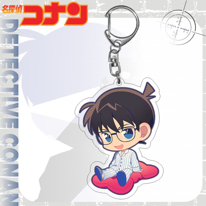 Ere1 thám tử lừng danh conan móc khóa anime chìa khóa acrylic túi dễ thương mặt dây chuyền phim hoạt hình ran haibara người hâm mộ bộ sưu tập quà tặng