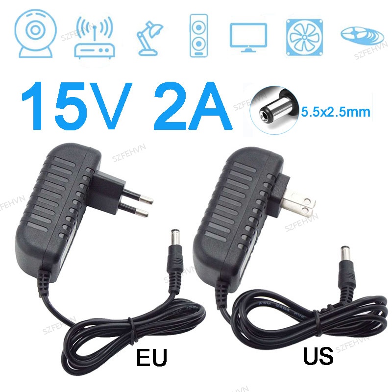 Nguồn cung cấp đèn led 15v 2a 2000ma ac 110v 240v sang dc 15v 2a bộ chuyển đổi nguồn điện bộ chuyển đổi bộ sạc fvn