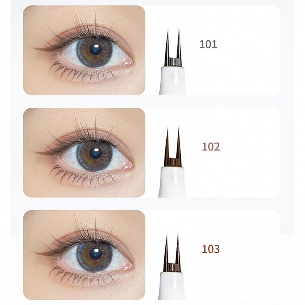 Bút Kẻ Mắt Nước Hai Đầu Kèm Lông Mi Giả Khô Nhanh Chống Nước Chống Mồ Hôi Lâu Trôi