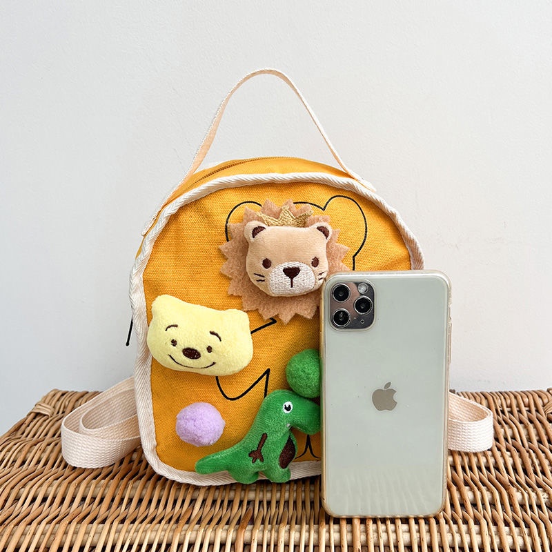 Mùa hè phong cách mới mẫu giáo mini nhỏ đi học siêu dễ thương bé dễ thương ba lô hoạt hình búp bê đi chơi ba lô hợp thời trang