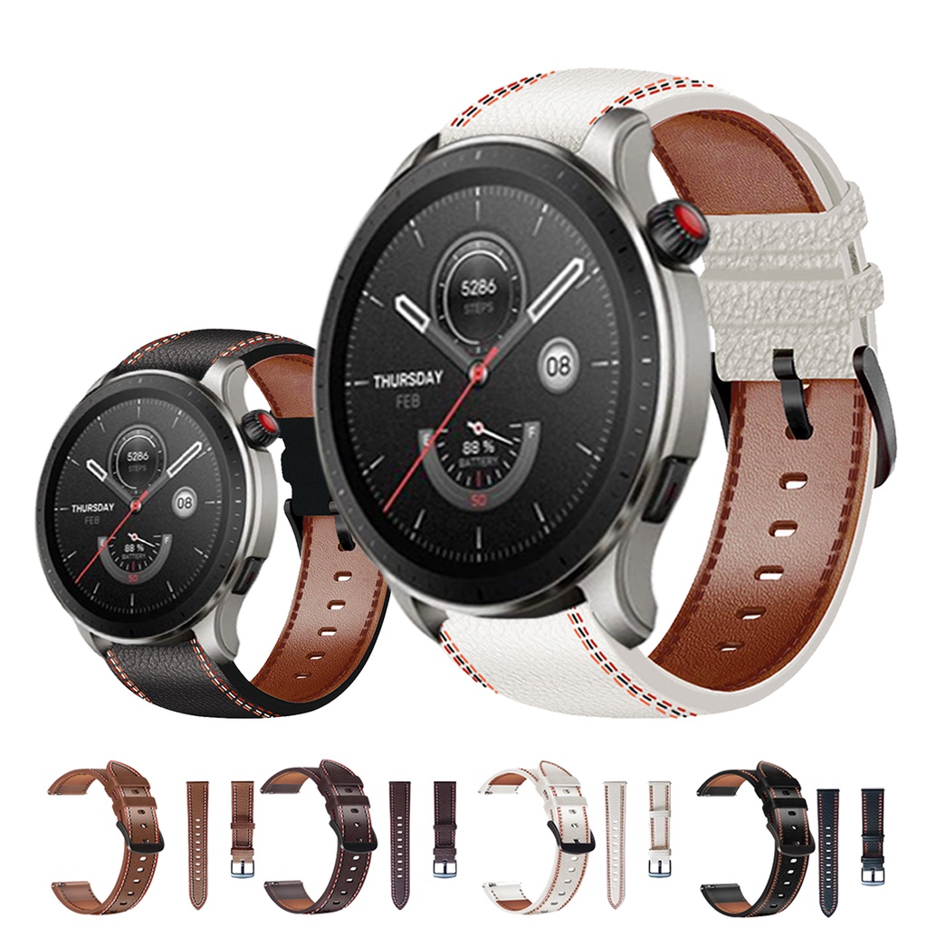 Dây Đeo Bằng Da Cao Cấp Cho Đồng Hồ Thông Minh Huami Amazfit GTR 4 3 2 Premium / GTR 3 Pro