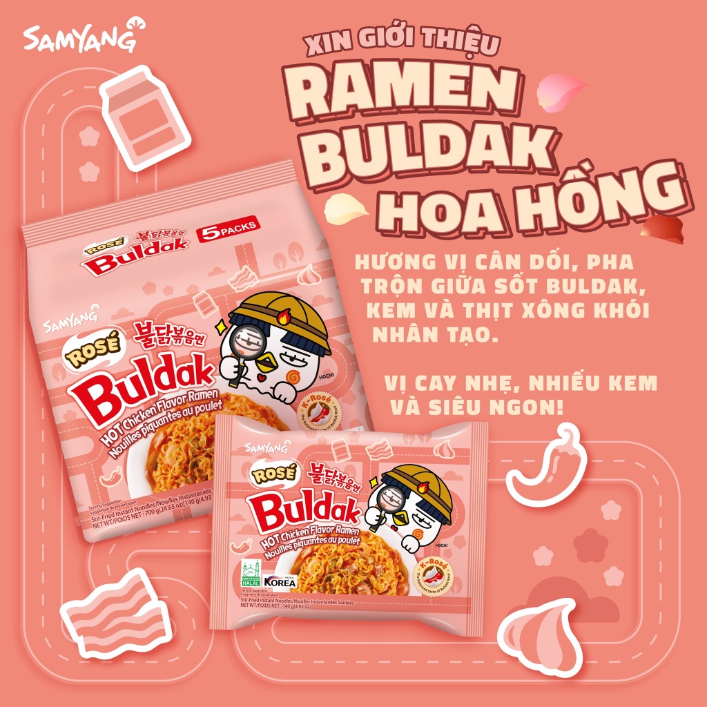 Mì gà cay Rose Samyang Hàn Quốc  gói 140g
