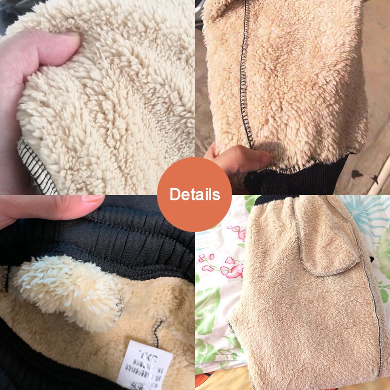 Enlee Quần Dài Da Cừu Lót Len Cừu Dày Dặn Giữ Ấm Dáng Bút Chì Thời Trang Cho Nam