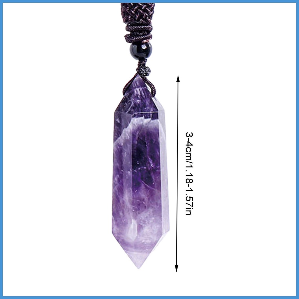 Vòng cổ Mặt Đá Pha Lê Thạch Anh Tím Thủ Công Cho Nam