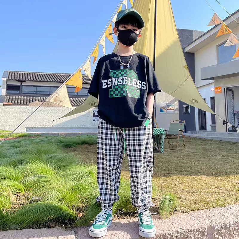 Áo Thun 100% Cotton Tay Ngắn Dáng Rộng Thời Trang Cho Bé Trai 2023