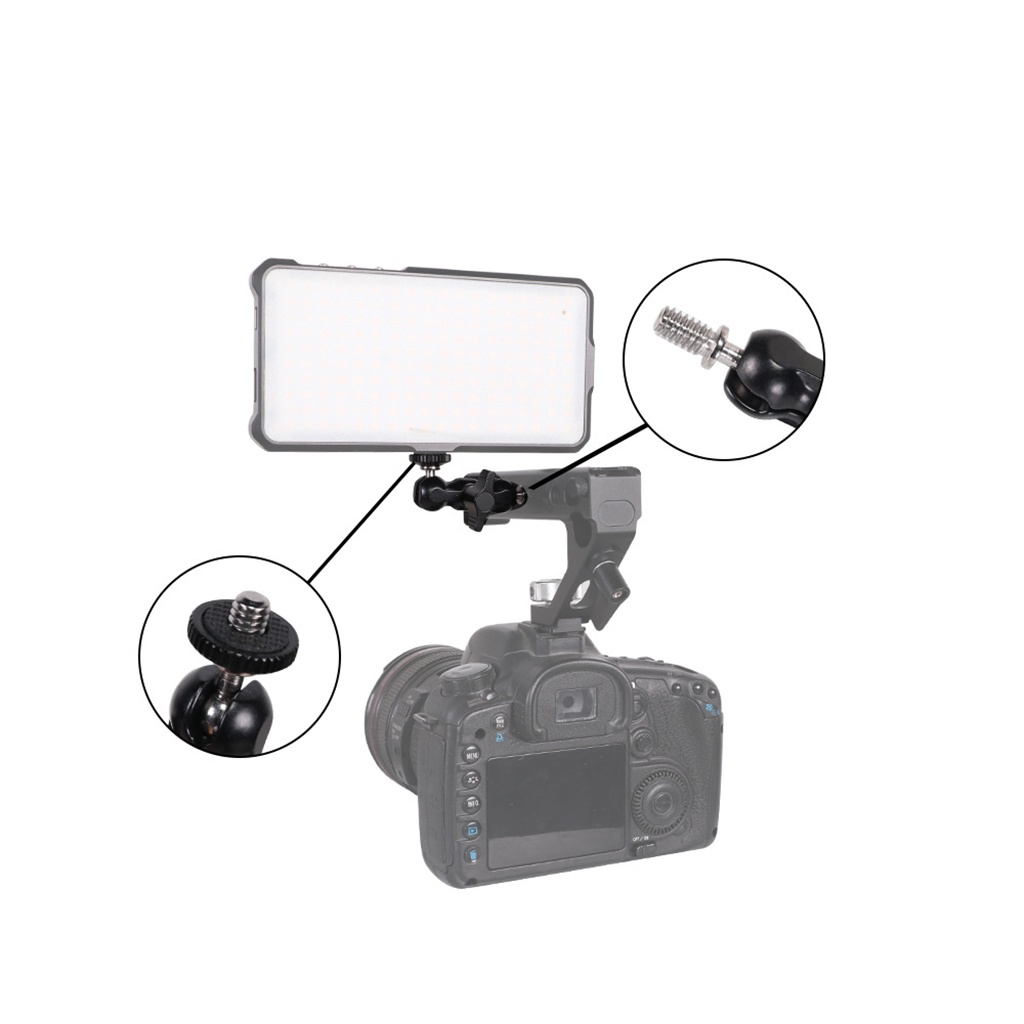 Feichao hợp kim nhôm magic arm dual 1/4 "ball head mount super crab clamp for canon nikon dslr camera màn hình lcd giá đỡ ánh sáng led