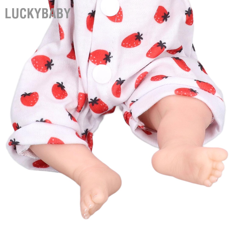 LUCKYBABY Búp bê em bé tái sinh 12 inch Tay chân linh hoạt Đồ chơi búp bằng silicon mềm giống như thật với bình sữa