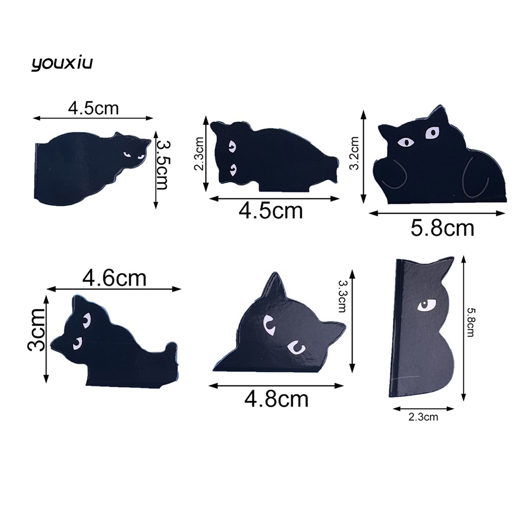 Xy * 6 cái văn phòng phẩm bookmark hình thức đáng yêu phim hoạt hình mèo đen bookmark sinh viên cung cấp