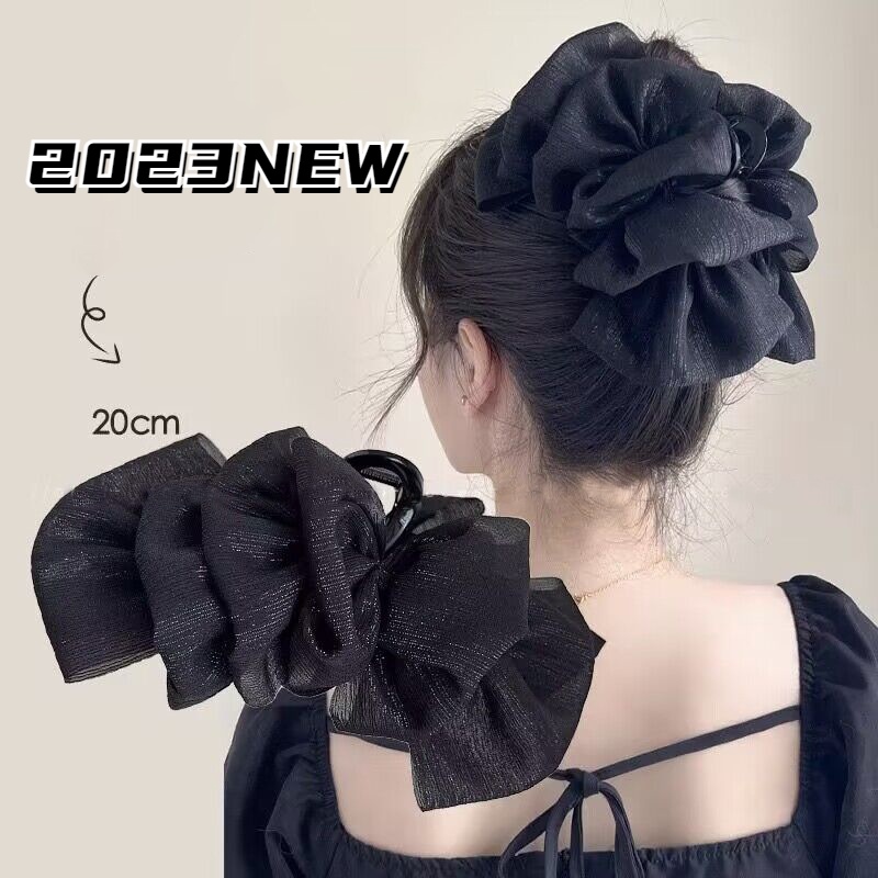 Kẹp Tóc Cỡ Lớn Màu Đen Phong Cách Hàn Quốc Đơn Giản Thời Trang Mùa Hè Cho Nữ