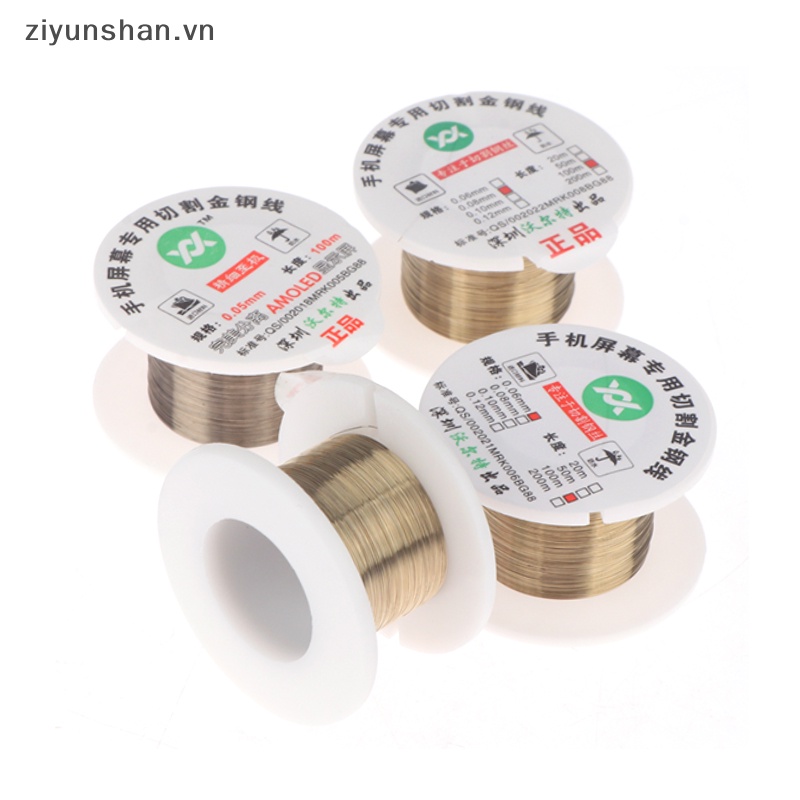 Ziyunshan 100m 0,04 0,05 0,06 0,08 0,1mm thép hợp kim molypden đường cắt màn hình lcd tách dây kim cương công cụ sửa chữa điện thoại vn