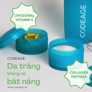 Bình Lắc Codeage, Bình Shaker Codeage, Bình Nước Tiện Dụng Codeage 3 Ngăn Đựng Bột Và Thuốc 500ml