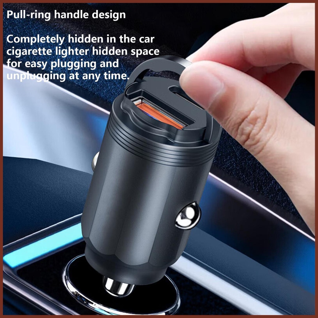 Bộ sạc ô tô usb dual-port car outlet adapter cổng sạc ô tô pd 65w type-c & usb-a mini power adapter cổng usb haoyisvn