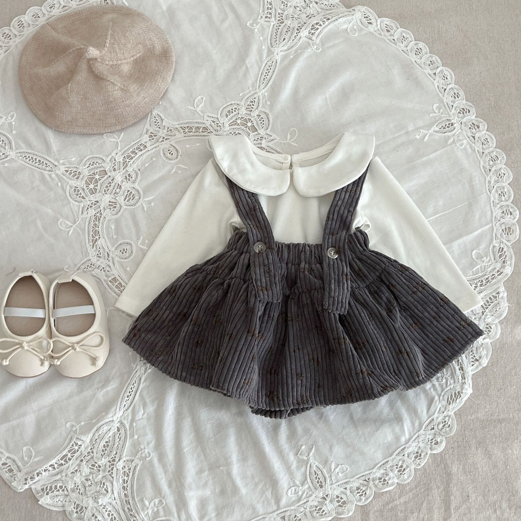 Bộ Áo Liền Quần In Hoa Dễ Thương Cho Bé