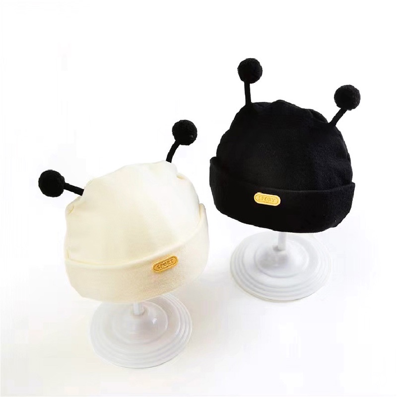 Mũ cotton Mềm Mại Màu Trơn Co Giãn Giữ Ấm Mùa Thu Đông Cho Bé Sơ Sinh