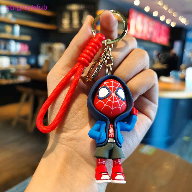 Sthb marvel spider man mặt dây chuyền búp bê dễ thương hình hành động avengers iron man captain america keychain bag keyring mặt dây chuyền quà tặng sinh nhật vn
