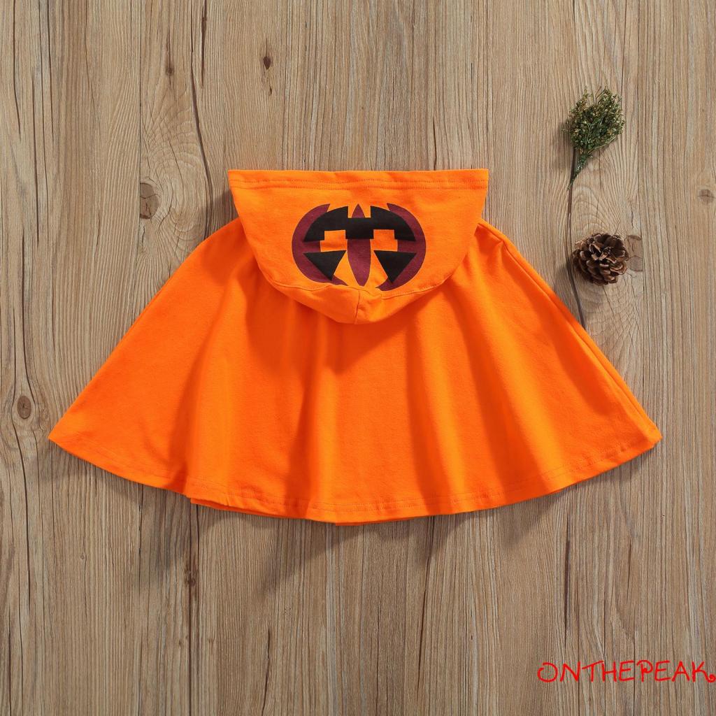 Ont-kids cloak toddler halloween cartoon patterns in áo khoác có mũ trùm đầu cho mùa xuân thu 9 tháng-3 tuổi
