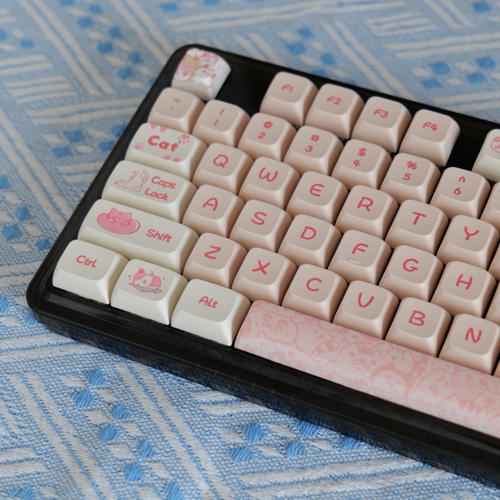 Naughty cat keycaps xda profile cartoon pbt dye sub bàn phím cơ keycap