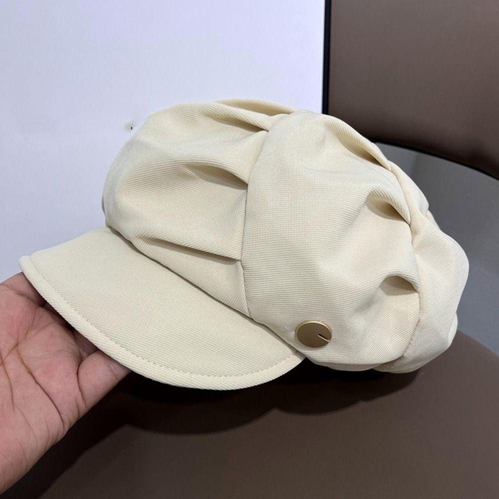 Oceanmap mũ beret xếp ly, mũ newsboy harajuku, mũ nghệ sĩ có đỉnh cao cổ điển y2k driving