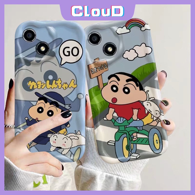 Đối với realme c25y c31 c3 c30 c1 c20 c35 c25 c12 c53 c11 c55 6i 9i c15 c21y c21 c33 5i 5s 7i 5 c25s c20a c2 3d gợn sóng cặp đôi cạnh cong phim hoạt hình hài hước bút chì màu shin-