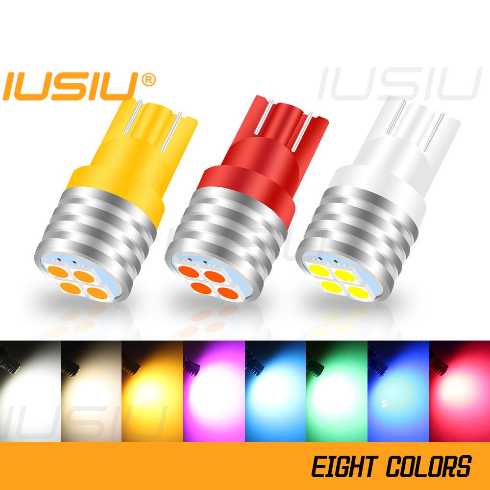 Iusiu bóng đèn led t10 mới 194 w5w 168 501 4smd 3030 nội thất ô tô đọc sách ánh sáng mái vòm công viên xe máy đèn tín hiệu rẽ đèn chiếu sáng thân xe đuôi xe đèn biển số 12v